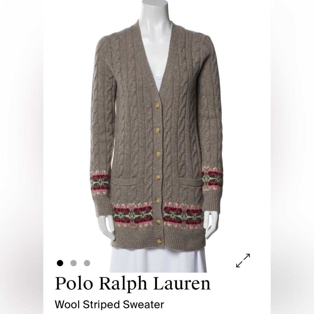 Polo by Ralph Lauren wool Cardigan with Patterned Accents